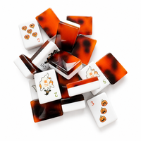 Juego de Mahjong para Novios, 160 Fichas, Diseño para una Noche de Juego Acogedora y Espeluznante, Juego de Mesa para el Hogar con Acabado Perlado