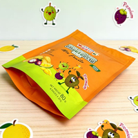 Op maat gemaakte stand-up pouch met glanzende afwerking, food grade PE zak, herbruikbaar, ziplock, verpakking voor snoep en gevriesdroogd fruit, dikte 50-200 micron