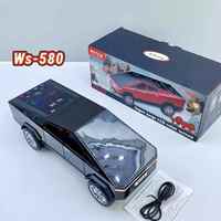 Speaker Mobil Stereo Nirkabel Bluetooth WS-580 Super Bass Model Mobil Woofer Hifi Musik WSTER Speaker Hadiah Radio FM/TF/USB/TWS