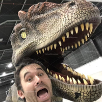 Costume de dinosaure réaliste RC à pattes cachées pour adulte, idéal pour Noël, centres commerciaux et parcs d'attractions intérieurs/extérieurs