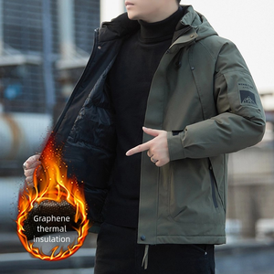 Modello Autunno-Inverno: Giacca da Uomo Imbottita in Grafene-Cotone - Cappotto con Cappuccio Antivento e Caldo - Product Image 3