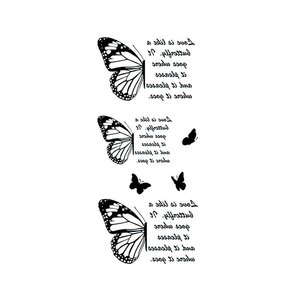 Autocollant de <span class=keywords><strong>tatouage</strong></span> papillon temporaire pour <span class=keywords><strong>femme</strong></span>, motif en papier pour application sur bras et corps avec impression par transfert à l'eau - Product Image 4