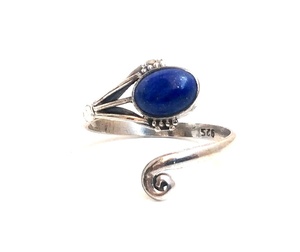 Bague en argent sterling 925 avec pierre de lapis-lazuli naturelle, nouveau modèle, design tendance, véritable argent fabriqué en Inde - Product Image 1