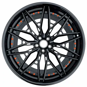 2-piece Hyper Black custom 5x120 wheel 22 inch forged alloy passenger car wheel for Model X car audi Standard