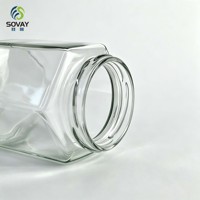 Pot en verre hexagonal transparent de 300 ml avec couvercle à vis pour miel, confiture, sauce chili, emballage alimentaire