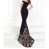 Nouvelle Robe de Soirée Élégante pour Femme 2025 – Coupe Slim, Épaules Dénudées, Longue, Noire, Style Crayon, Longueur Ras du Sol