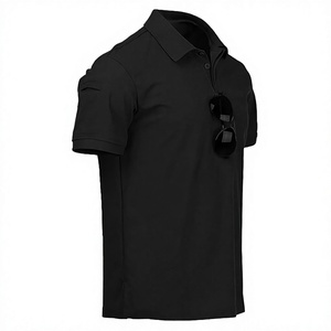 T-shirt de golf extensible haut de gamme pour homme en tissu toile respirant de qualité supérieure, broderie personnalisée, logo OEM, motif uni, style gothique - Product Image 1