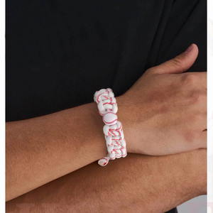 สร้อยข้อมือเบสบอลทอมือของขวัญสำหรับเด็กผู้หญิงสายรัดข้อมือเชือกทอเครื่องประดับสำหรับวันเล่นเกมเบสบอล - Product Image 3