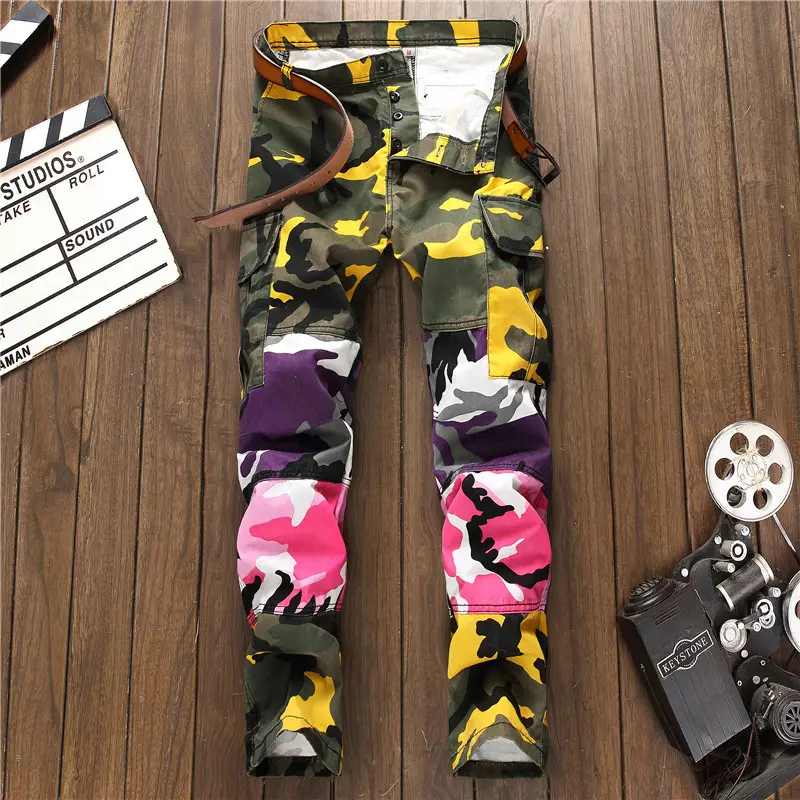 2022 Fashion New Jeans Casual Loose Camouflage Bedruckte Straight Herren jeans