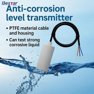 חיישן מפלס נוזלים קורוזיביים 100 מטר טבול, עמיד בפני קורוזיה, מים עם אמוניה, חיישן מפלס נוזלים קורוזיביים Ptfe, 4-20mA 24V - Product Image 2