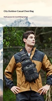 Sac de poitrine tactique multifonctionnel, bandoulière, fermeture éclair, MOLLE, sac d'assaut, doublure en nylon, imperméable, respirant pour l'extérieur