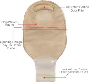 Heagi กระเป๋าใบใหญ่สองชิ้นมีช่องปิด12 ", iostomy stoma Care, ตัดให้พอดี - Product Image 4