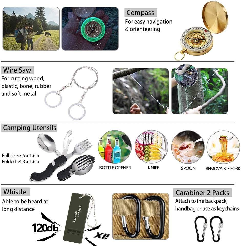 Kongo Tools Kongbo 200pcs Emergency Survival Kit and First Aid Kit Professional ...