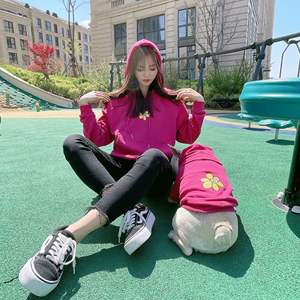 Dropshipping Gift Cat Pet Hoodie Parent Clothing Small Flower Pattern Hoodie Women's Korean Version Dog Two Leg Clothes - Product Image 5