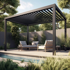 Motorized Powder Coated Aluminum Outdoor Pergola Roof Patio <strong>Cover</strong> Easily Assembled Waterproof <strong>Gazebo</strong> <strong>for</strong> Garden - Product Image 2