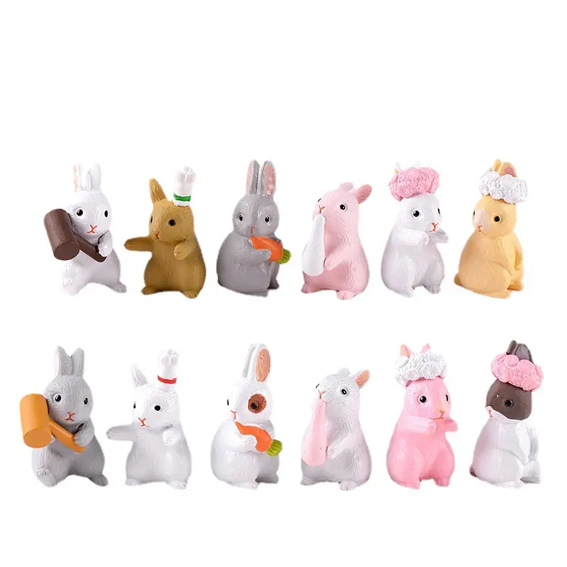 Amazon Ebay sıcak satış tavşan tavşan/minyatür/güzel/peri bahçe gnome/moss teraryum dekor/el sanatları/Heykelcik/DIY bebek evi/model