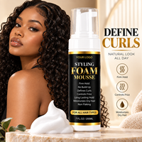 Mousse coiffante naturelle pour cheveux, mousse définissante pour boucles, tenue ferme, hydratante, sans flocons, produit professionnel pour les boucles