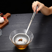 Cuillère écumoire en acier inoxydable à mailles fines, très vendue, pour lait de soja, mousse, jus de fruits, huile, tamis à farine