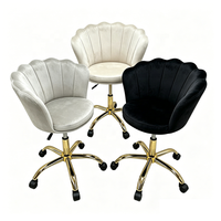 Chaise de bureau en velours à pétales, fabrication chinoise, 360° ° Fauteuil pivotant d'appoint pour bureau à domicile, bureau, salon