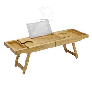 Plateau de baignoire en bois de bambou avec pieds réglables - Product Image 2