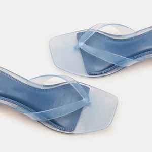 Sandales décontractées d'été pour femmes à talons chaton, à bout carré ouvert, style <span class=keywords><strong>tongs</strong></span> à talons - Product Image 2