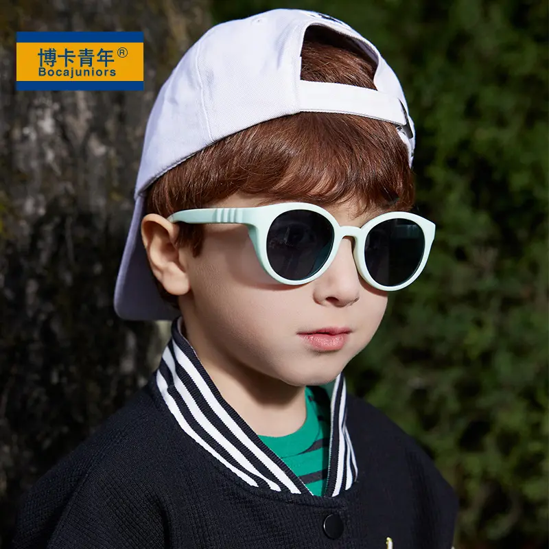 2023 Trend Fashion Boys Girls Polarized Sunglasses for Kids Cute Silicone Round Frame Children Sun Glasses
