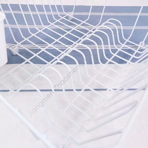 Escurridor de Platos Blanco Cuadrado para Fregadero de Cocina con Soporte para Cuchillos, Tenedores y Palillos, Cesta de Drenaje de Secado Rápido - Product Image 3