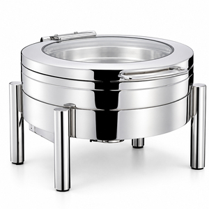 Olla de Acero Inoxidable Redonda de 6L de Lujo con Tapa para Restaurantes de Alta Gama y Buffets de Hoteles Cinco Estrellas - Product Image 1