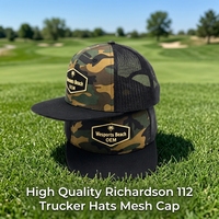 Casquette de chasse et de pêche Richardson 112 à 5 ou 6 panneaux, motif camouflage Real Tree, broderie 3D, maille respirante, style trucker, vente en gros