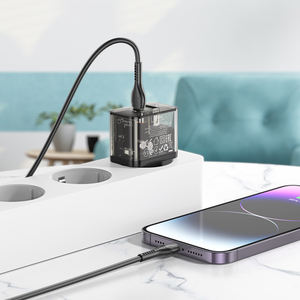 <span class=keywords><strong>Chargeur</strong></span> HOCO N34 Dazzling à double port PD20W+QC3.0 utilisé pour la charge rapide <span class=keywords><strong>Apple</strong></span> Android, tête <span class=keywords><strong>de</strong></span> charge multi-boutons - Product Image 5