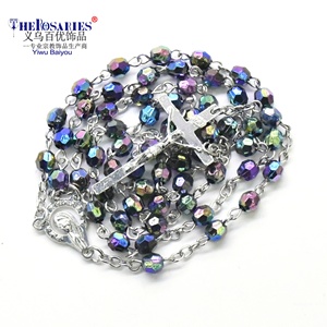 Chapelet catholique en cristal, 7 pièces, collier avec croix, religieux, dans la communion, pour prière Promotion - Product Image 1