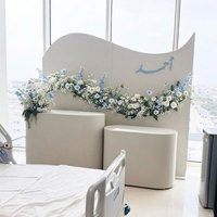 ZKAI Nouveau design Décoration événementielle Mur de fond blanc Table à gâteau ovale Panneau de fond ondulé pour mariage et fête