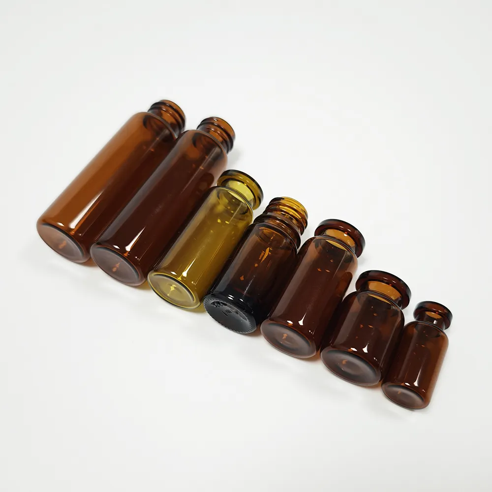 Amber cam şişeler flakon 5ml 10ml 20ml toz için penisilin cam şişe