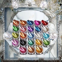SH 54 couleurs acrylique métallique Chrome brillant ensemble de poudre à ongles effet miroir magique paillettes Pigment flocons pour accessoires de manucure