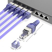 ZOERAX Konektor Modular RJ45 Tanpa Alat Kecepatan Tinggi S/FTP Cat6A/Cat7/Cat8