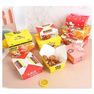 中国便宜价格优质一次性快餐生态鸡肉和薯条盒取出