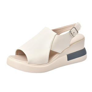 Sandales compensées à plateforme pour <span class=keywords><strong>femme</strong></span> J.R. – Mules <span class=keywords><strong>Sabot</strong></span> à bout ouvert en PVC, semelle extérieure en caoutchouc, faciles à porter pour le bureau - Product Image 6
