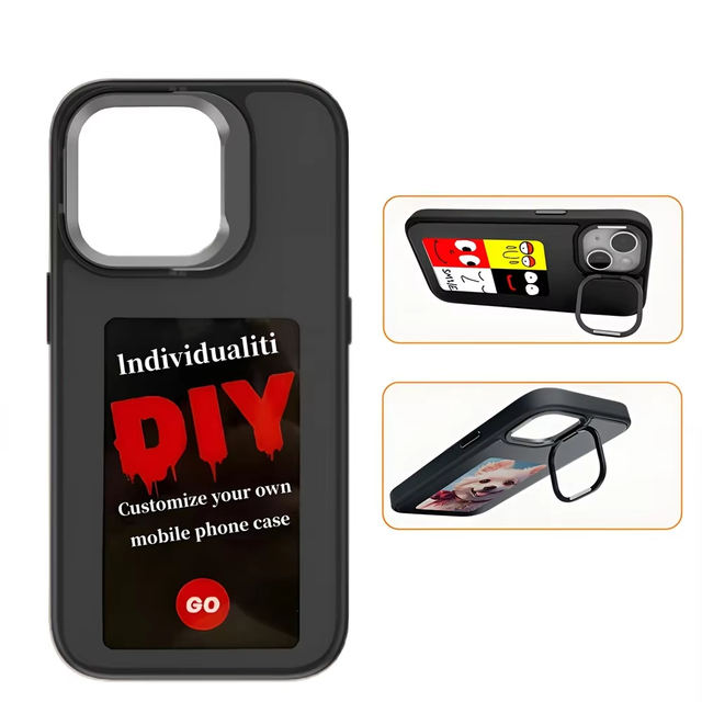 NFC DIY Picture Phone Case for iPhone 15 Promax 14 IPhone13 Protective Cover with Shell Ink Screen Phone Stand Holder