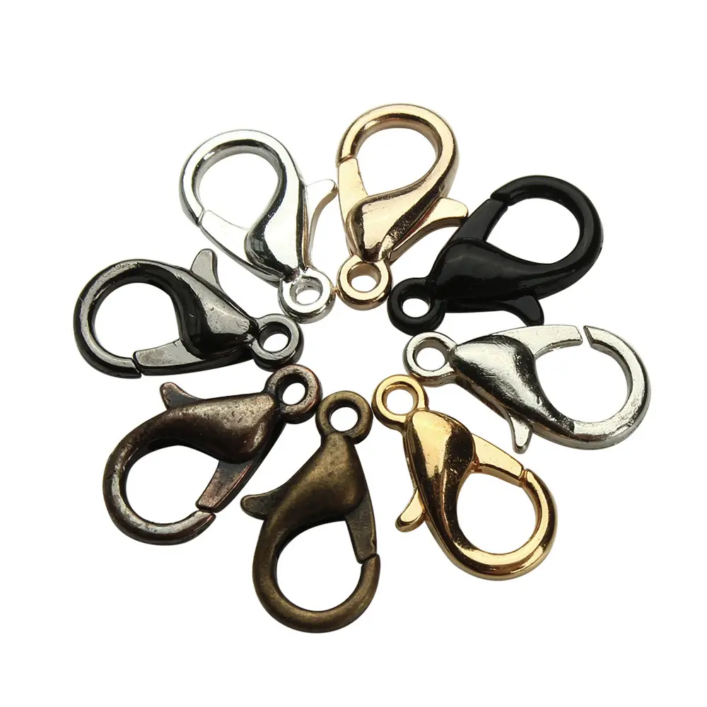 Amazon hot 10/12/14/16/18/21mm Metal Lobster Clasp Claw Clasps For Bracelet Necklace Chain Diy Jewelry Making Findings Supplies