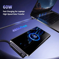 Câble USB C Schitec New Design en alliage de zinc 60W 1m avec support de téléphone réglable pour téléphone portable