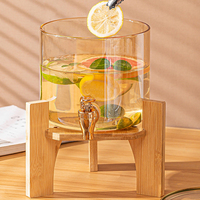 Bocal à boisson en verre borosilicate écologique, résistant aux hautes températures, avec couvercle, pour vin et jus