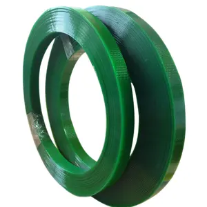 Yeşil polyester şeritler bant makinesi/manuel ambalaj PET plastik çemberleme rulo kutu ve palet bağlama kayışı