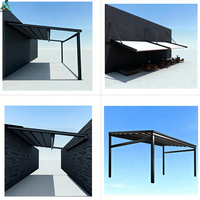 Auvent de terrasse rétractable électrique en PVC avec toit ouvrant, cadre en aluminium, télécommande, imperméable