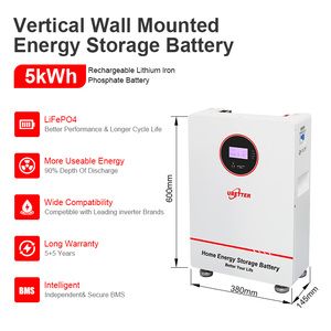 Batterie au lithium LiFePO4 25,6 V 24 V 100 Ah 200 Ah 5 kWh 10 kWh murale pour stockage d'énergie solaire avec BMS Wi-Fi Bluetooth pour usage résidentiel - Product Image 2