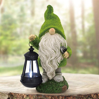 LED-Außenleuchte mit Laterne, Wasserdichte Solar-Harzfigur, Garten-Zwerg-Statue