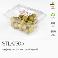 Fourniture de boîtes en PET transparentes à clapet pour fruits frais Conteneur d'emballage Perforé en plastique Tomate Cerise Raisin Fruits Punnets Boîtes