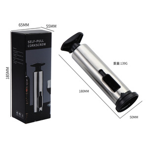 Thép Không Gỉ Của Nhãn Hiệu 3 Trong 1 Đa Chức Năng Thanh Công Cụ Tùy Chỉnh Rượu Vang Mở Chai Quà Tặng Thiết Lập Với Nút Chặn Và Pourer - Product Image 5