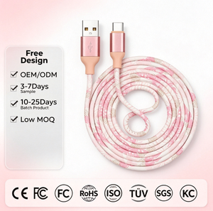 Câble de charge rapide <span class=keywords><strong>USB</strong></span>-A vers <span class=keywords><strong>Type</strong></span>-C en cuir PU durable de haute qualité, prix réduit, différentes couleurs, logo OEM - Product Image 1