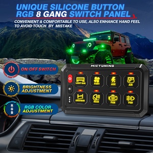 Mô hình RGB LED Rocker kiểm soát chuyển đổi hệ thống 12V màn hình cảm ứng Marine xe 8gang LED bảng chuyển đổi 12V - Product Image 4