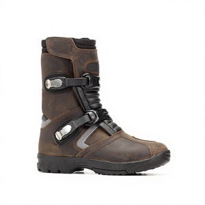 Bottes d'hiver en cuir imperméables pour hommes avec fermeture à double boucle et semelle en caoutchouc - Product Image 3